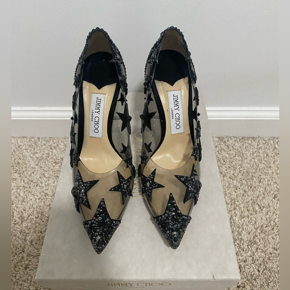 Jimmy Choo Lisha 100 sparkly star studded heels